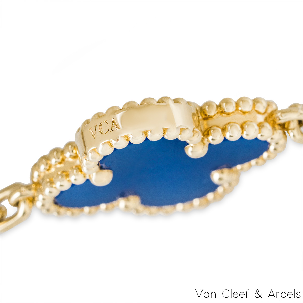 Vintage Alhambra bracelet, 5 motifs 18K yellow gold, Agate - Van Cleef &  Arpels
